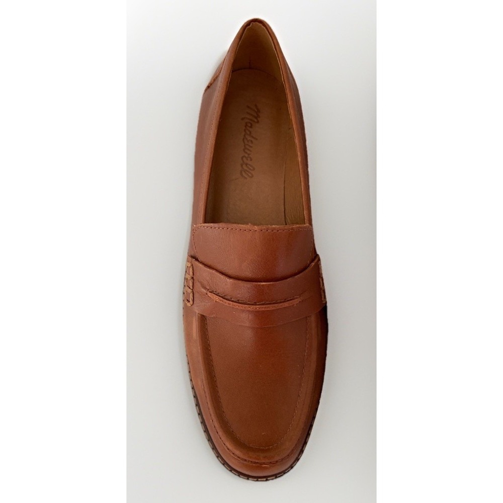MADEWELL Corinne Lugsole Loafers English Saddle Brown Leather Chunky 90s EUC 7 - Picture 3 of 5